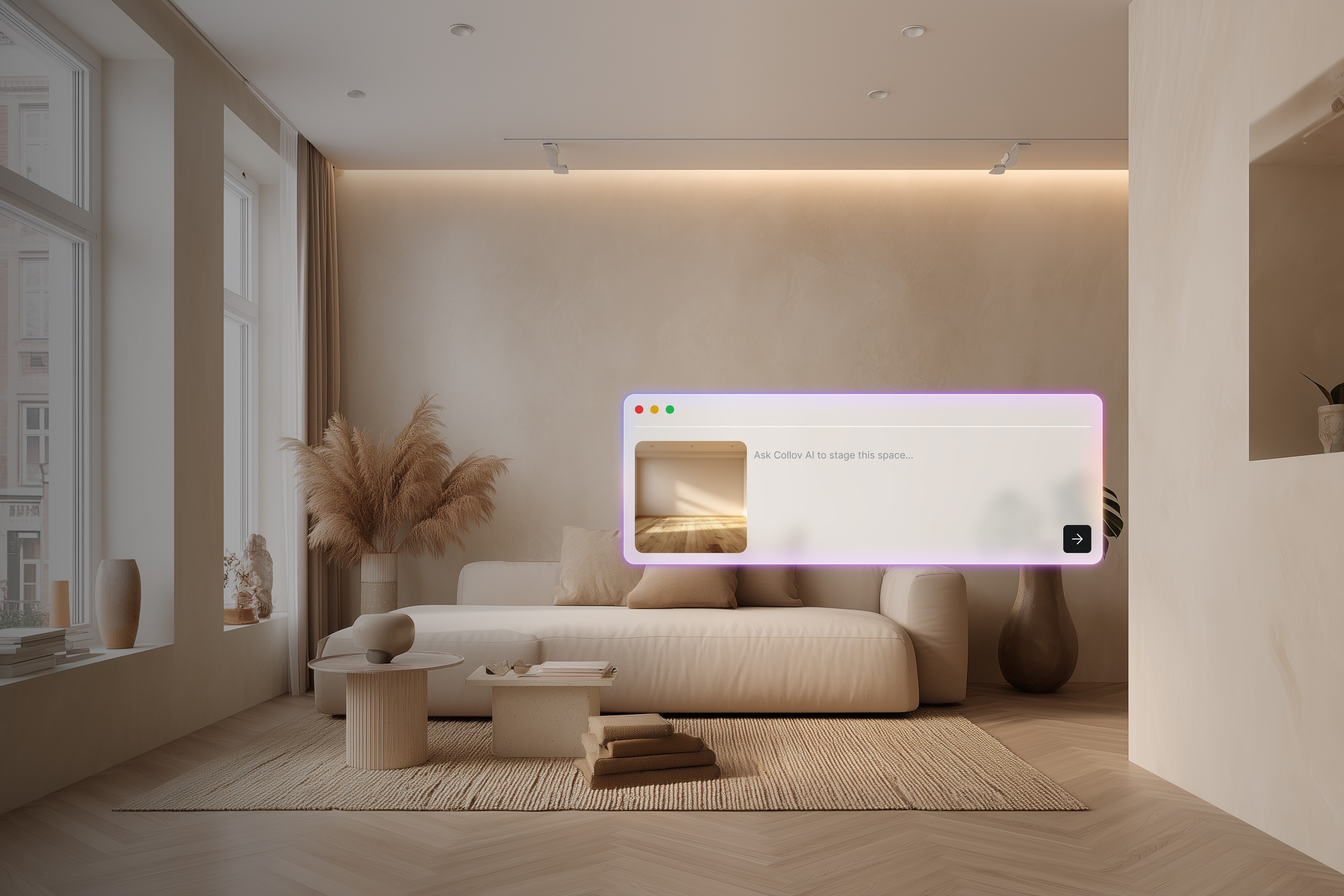 Virtual staging living room