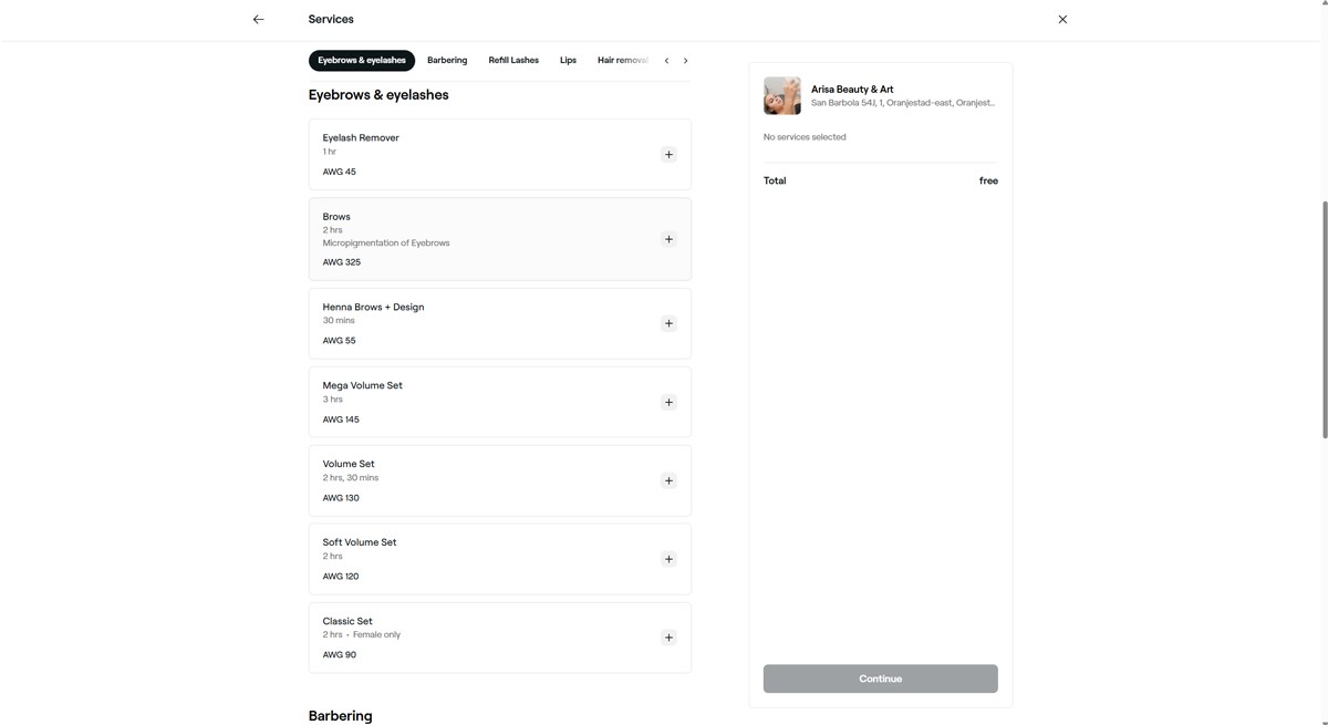Arisa booking system