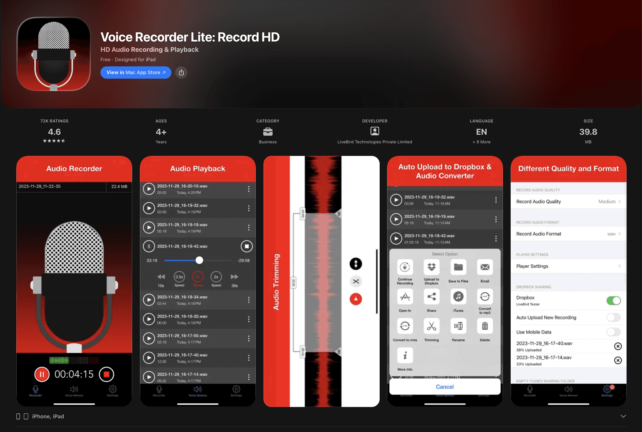https://apps.apple.com/in/app/voice-recorder-lite-record-hd/id955000203