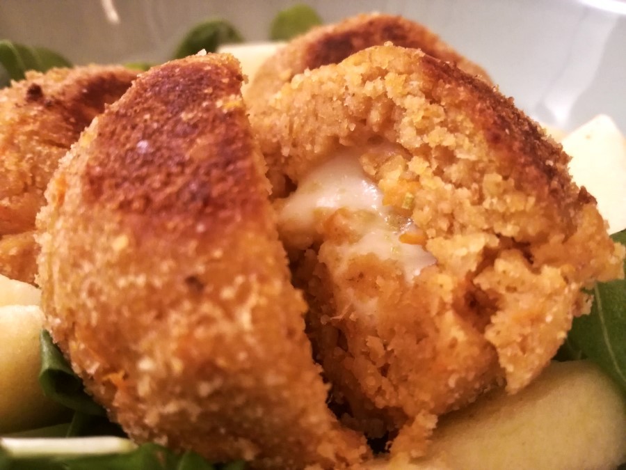 Polpetta ceci e zucca con mozzarella