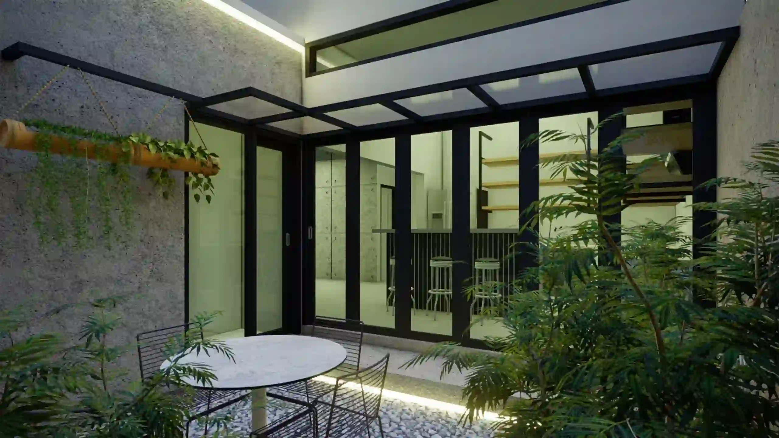 Growing House - Halaman Bangunan Fase 2 di Sore Hari