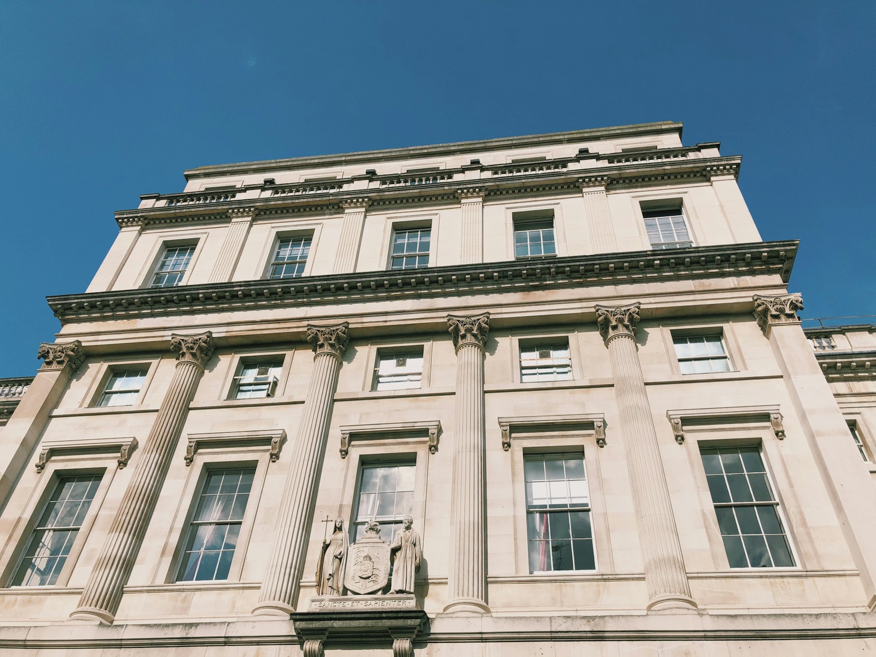 Classical London university building exterior