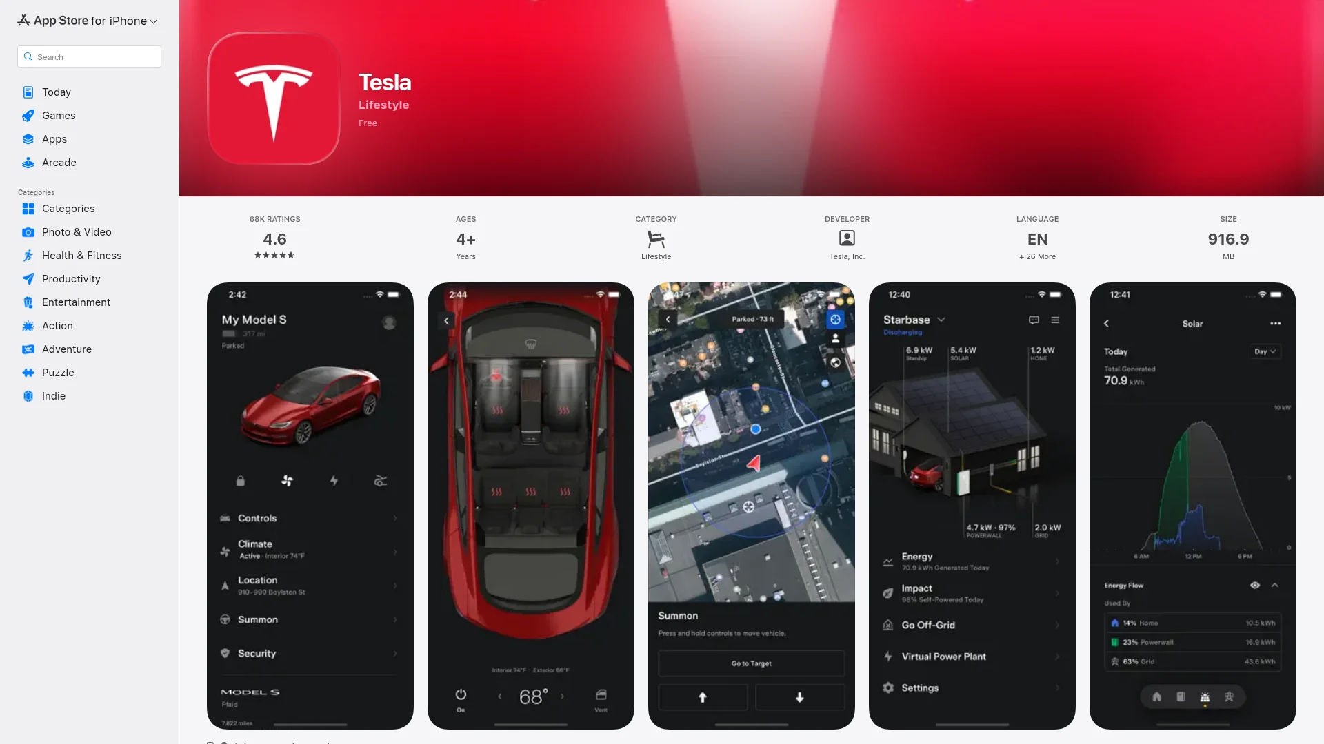 Tesla on the App Store — React Native app example