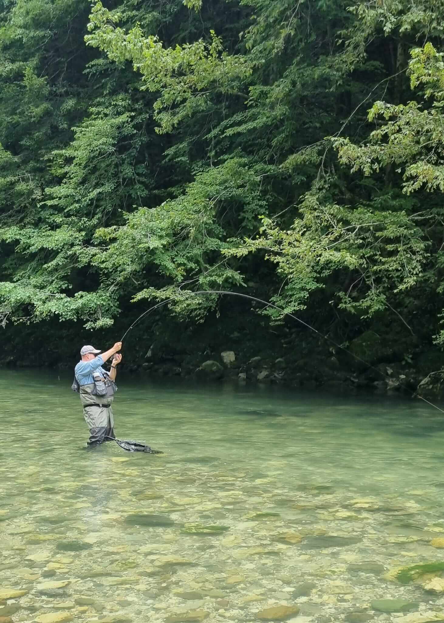 Crystal clear alpine river in Slovenia ideal for technical fly fishing for grayling and trout