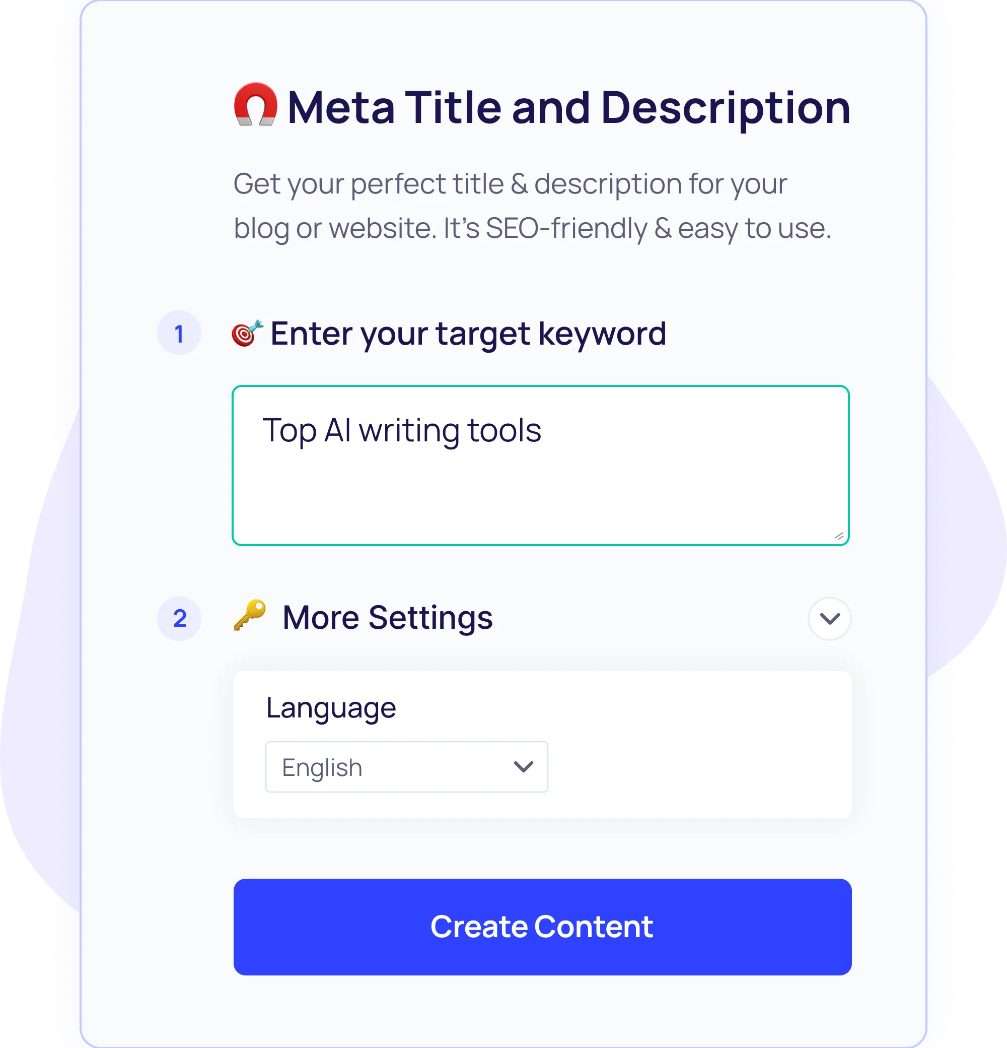 Meta Tag Generator Step - 2
