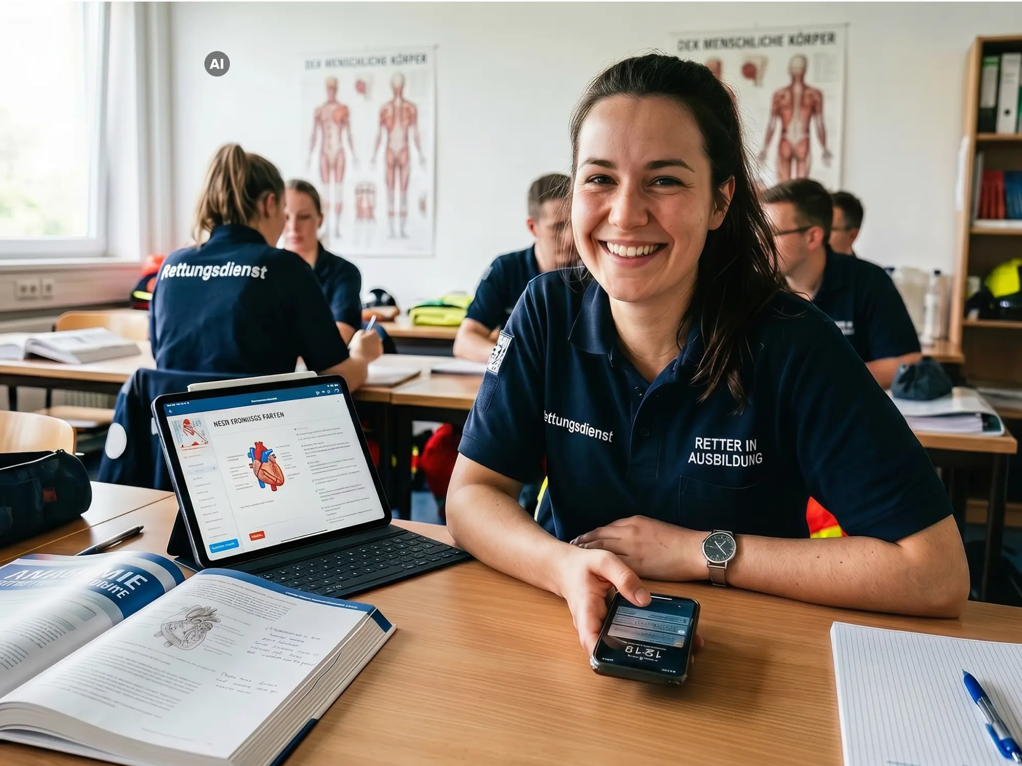 Rettungssanitäterin in Ausbildung