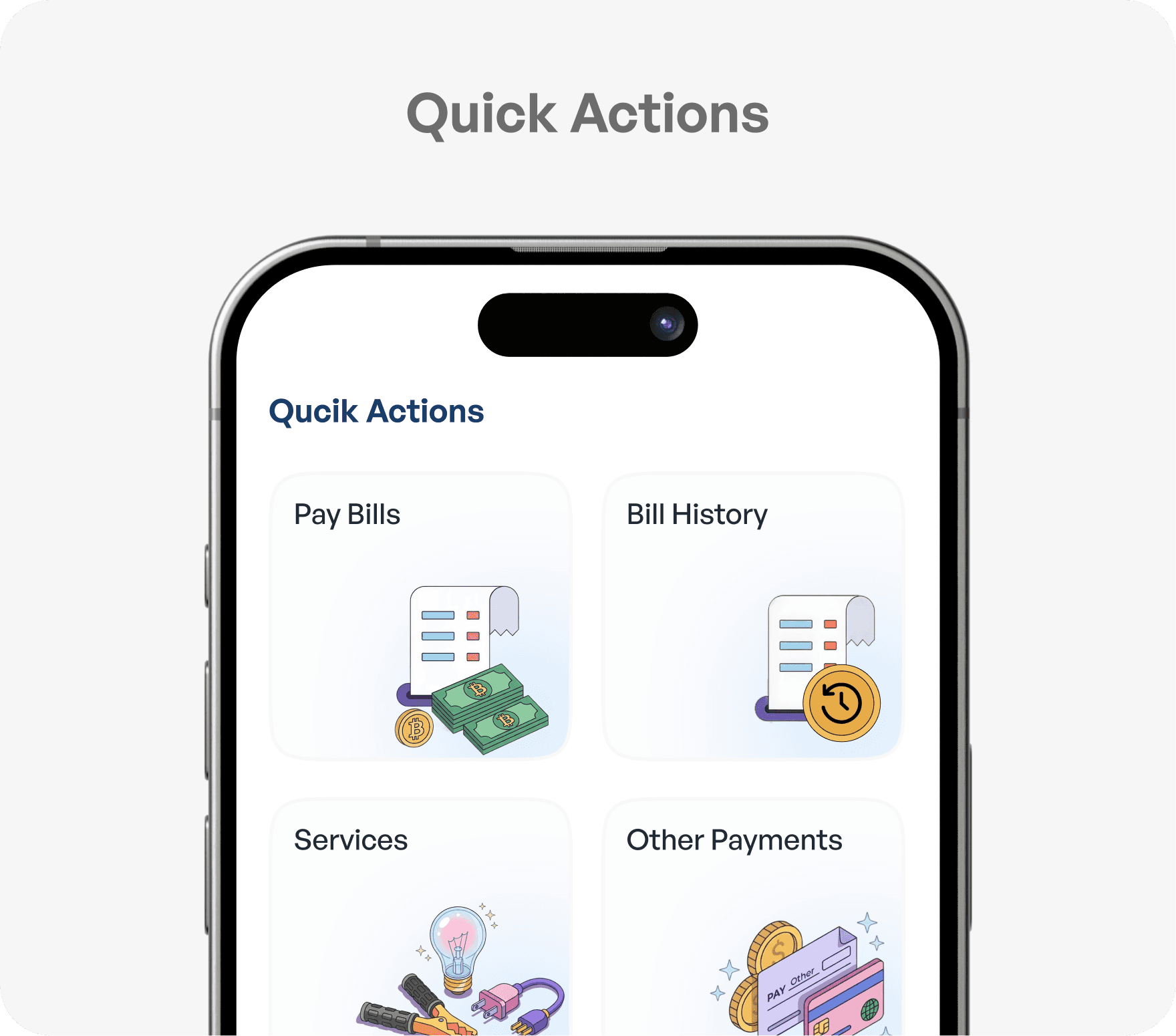 Telangana Electricity app Quick Actions dashboard new interface design