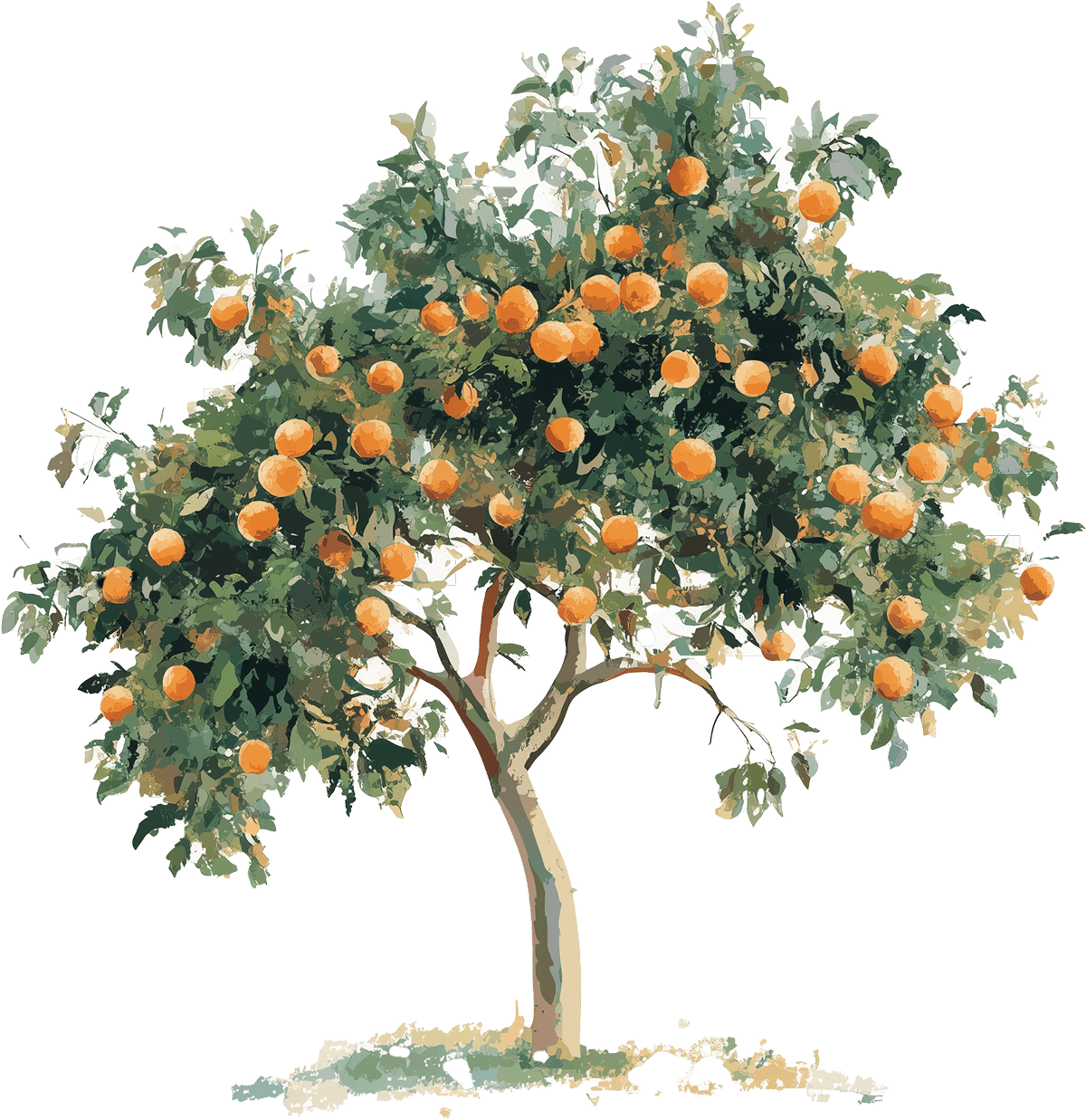 Painted icon of a fruit tree
