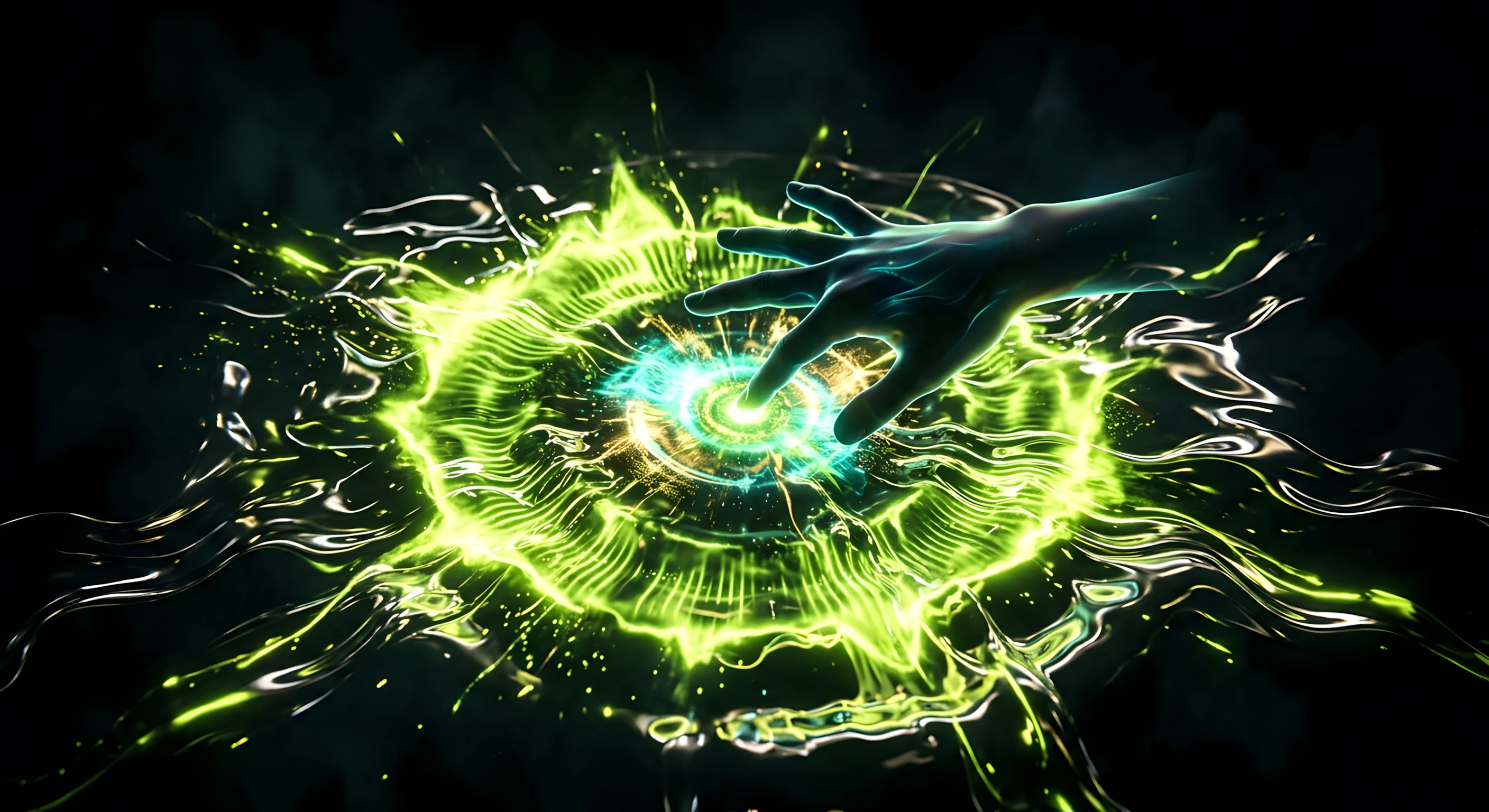 Interactive audio experience — user gesture triggering a sonic visual response on a dark website