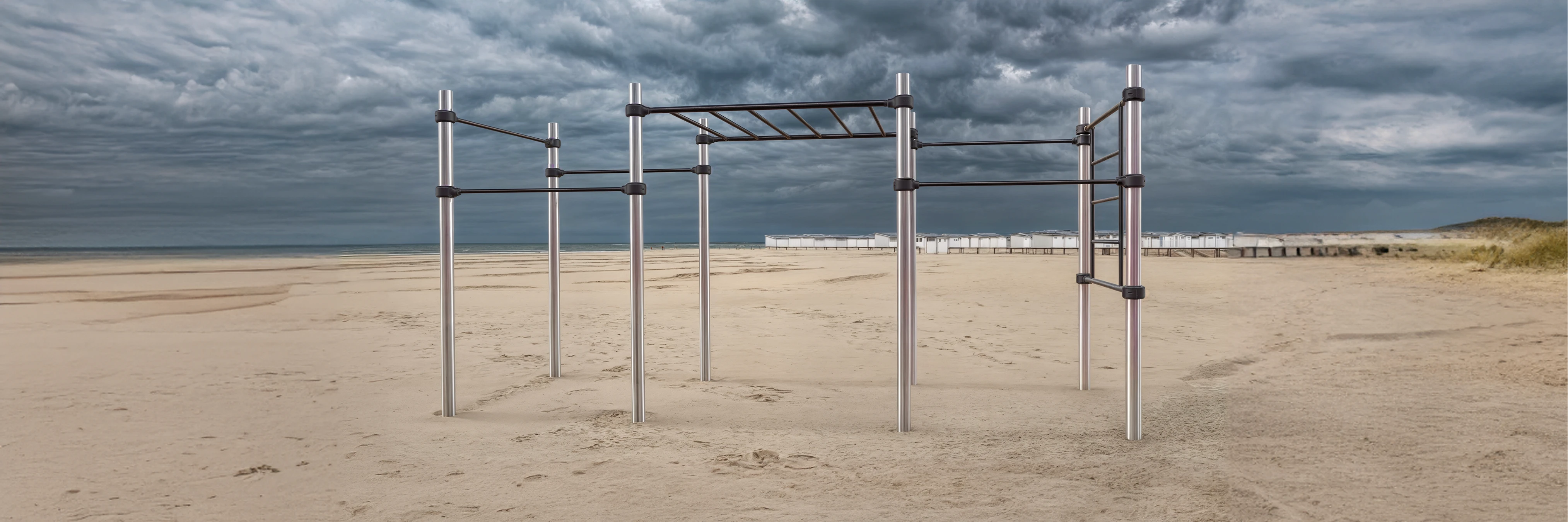 standbeeld van een calisthenics park