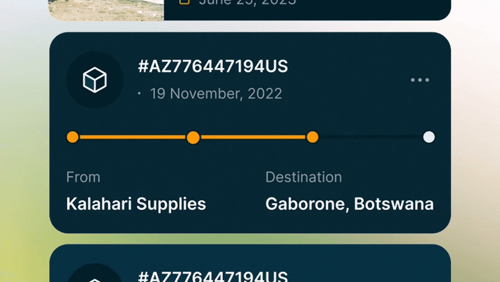 Two overlapping promotional designs on a beige background. The top design shows an 'End of Year Sale' poster featuring a Black woman in white striped clothing against blue and green geometric shapes. The bottom design is titled 'Reimagining sleep' in blue with similar artistic styling and geometric elements.