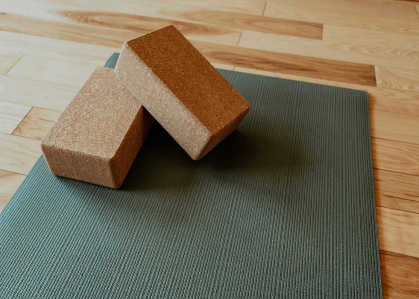 Yoga gifts - yoga blocks on a yoga mat