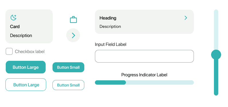 Collection of core UI components such as cards, buttons, and input fields