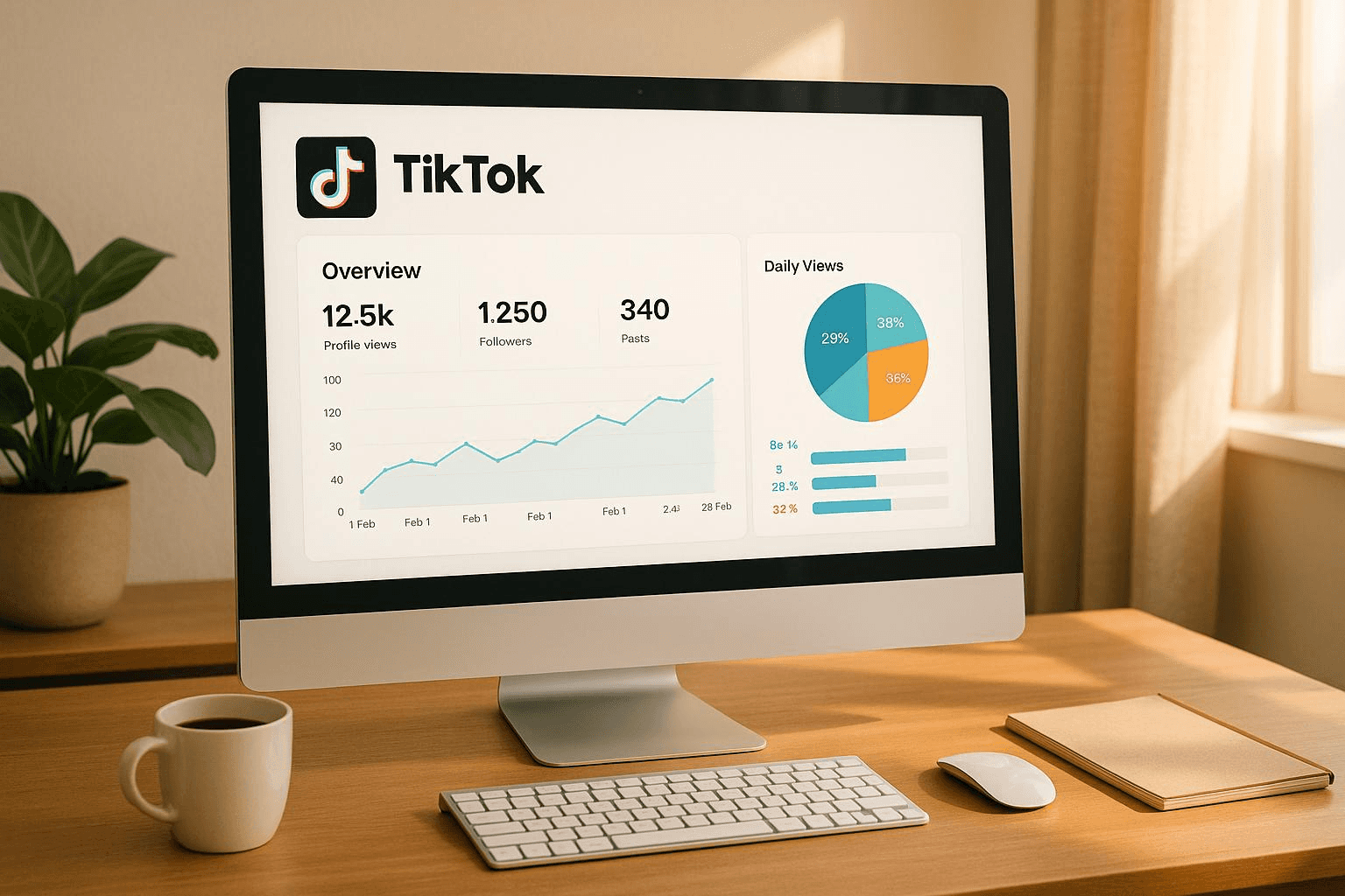TikTok analytics dashboard displayed on desktop - Tiktok Retention Rate