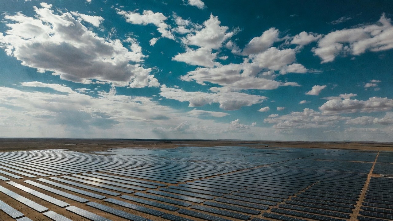 Aerial view of a logistics facility with surrounding roads
