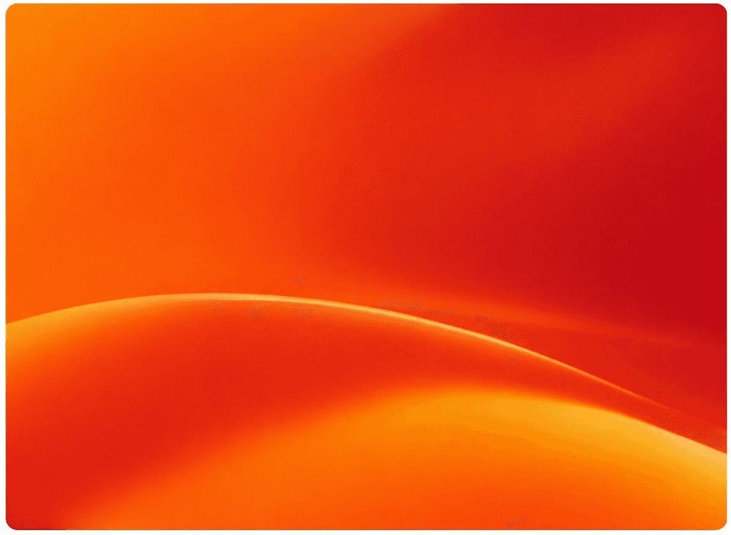 A colorful background blending pink and orange with a dynamic wave design.