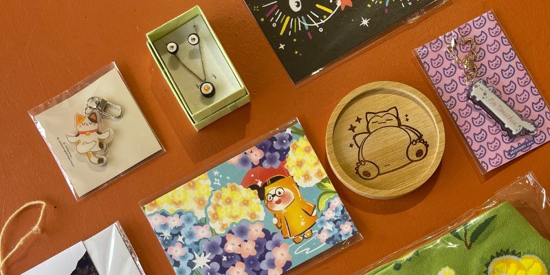 A flatlay of some of the items sold at Kozie Krafts