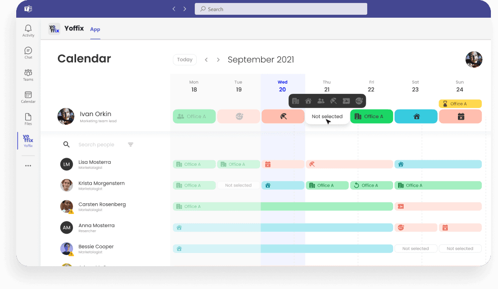 Workweek Scheduling Yoffix