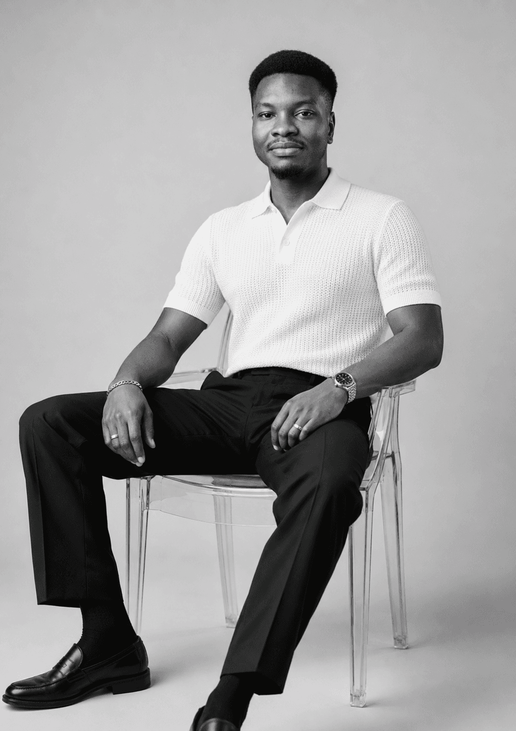 Portrait of portfolio creator – back view