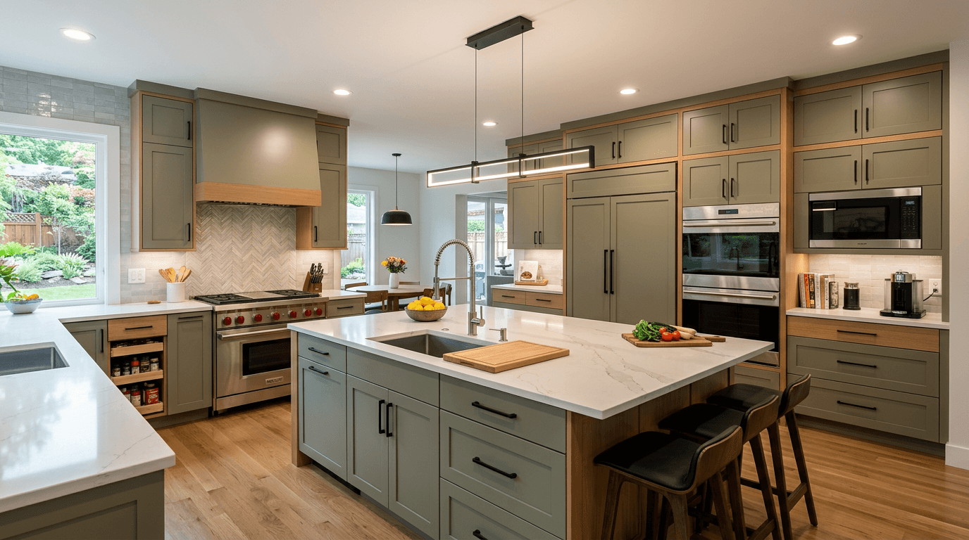 kitchen with central island