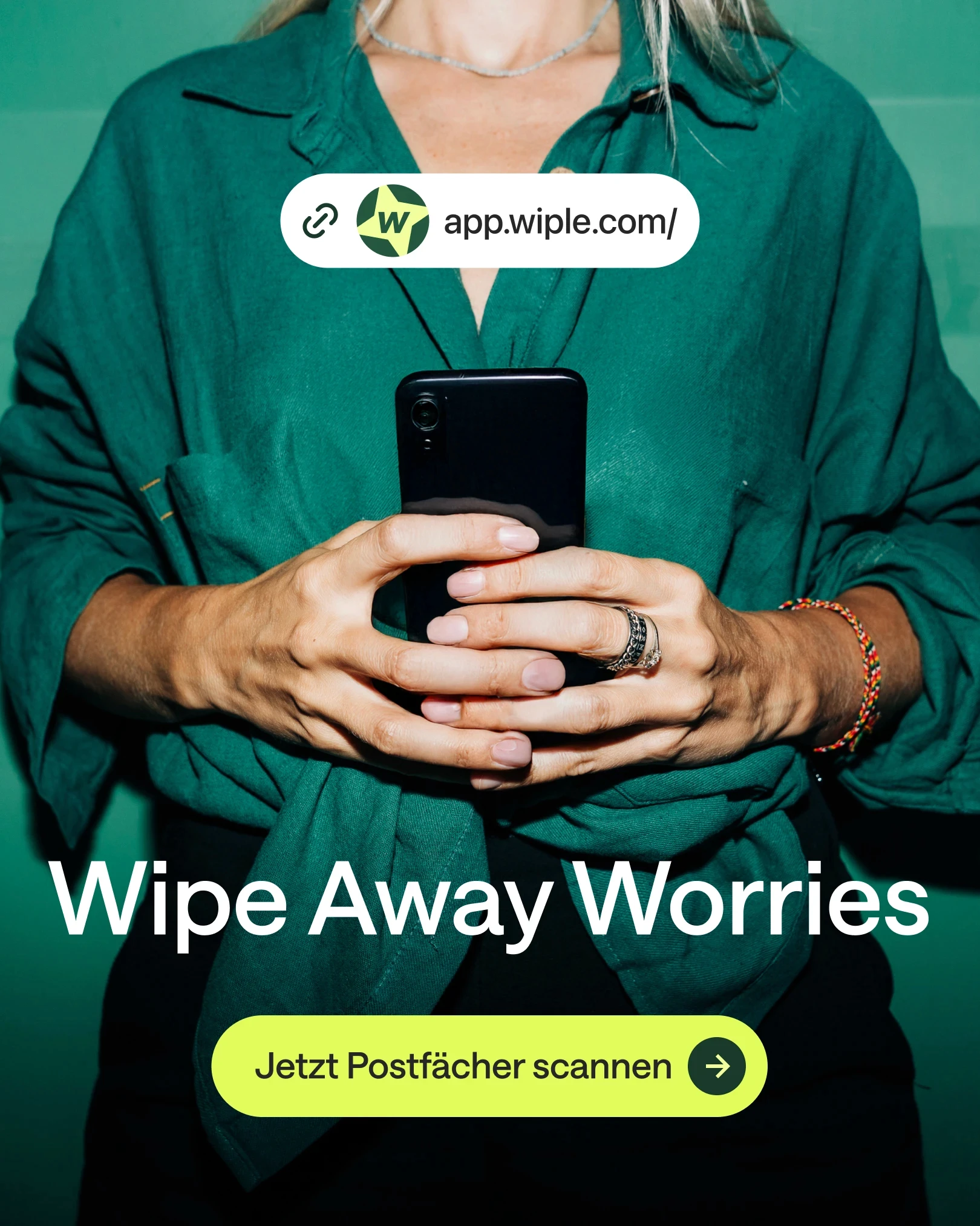 Woman holding phone