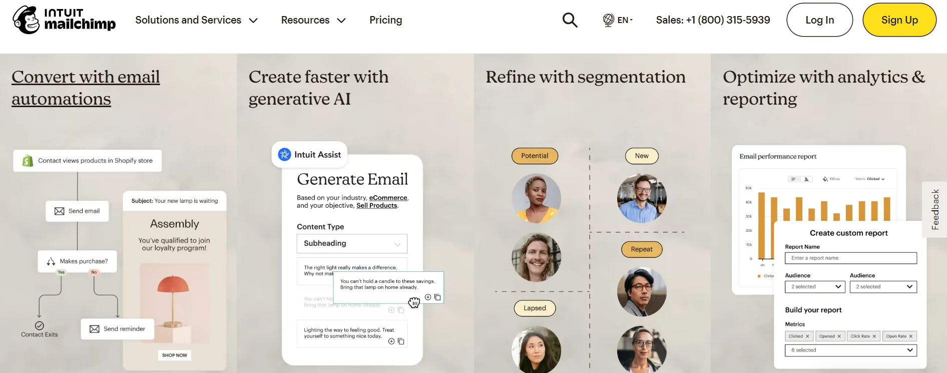 A screenshot of the mailchimp website