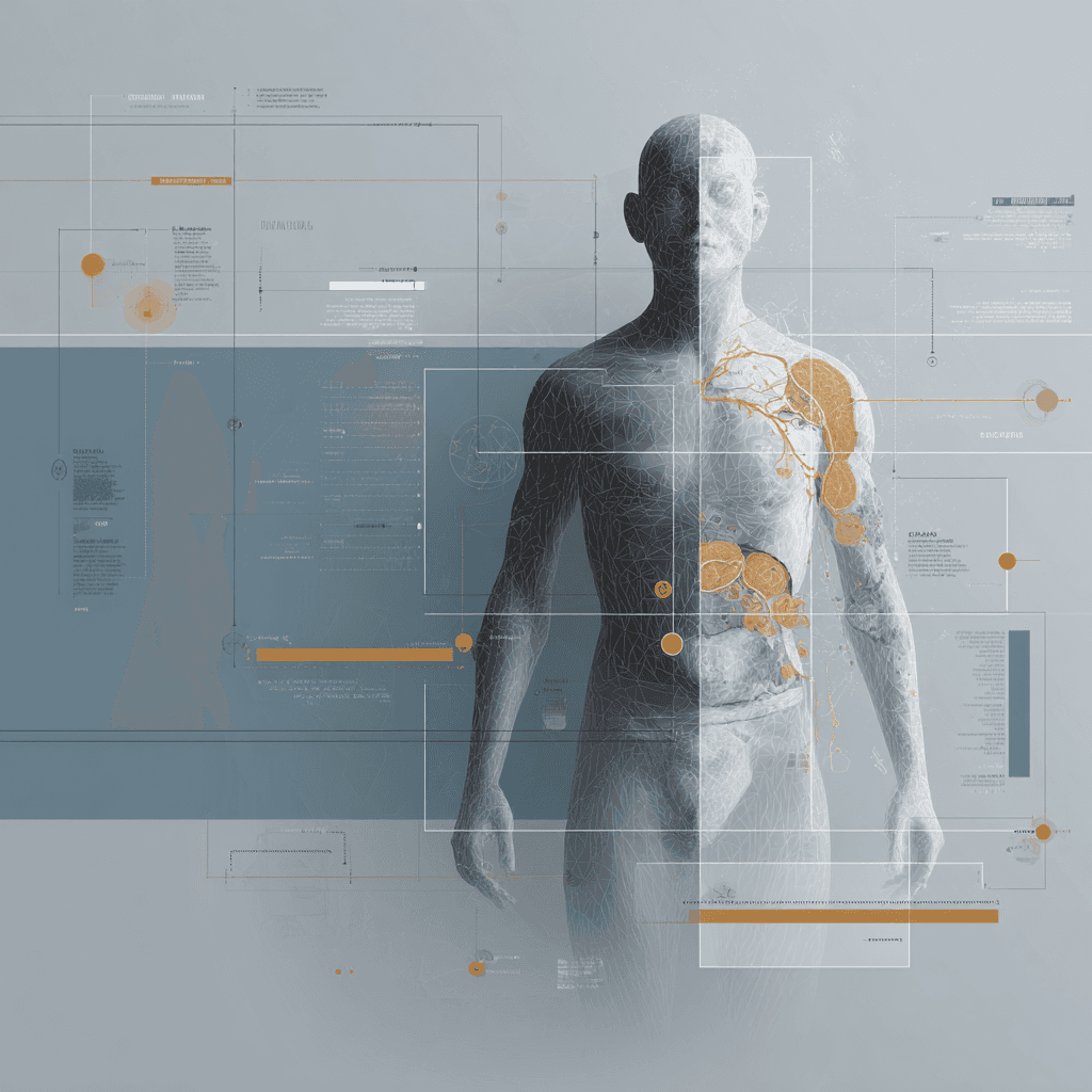 Abstract profile illustration representing ADHD through overlapping thoughts, shifting focus, and mental motion.