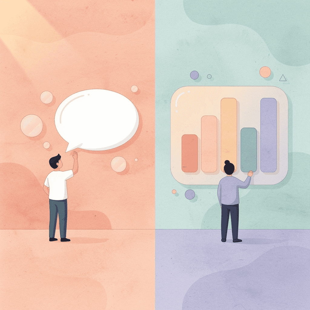 Split scene showing fragmented AI workflow versus unified workflow