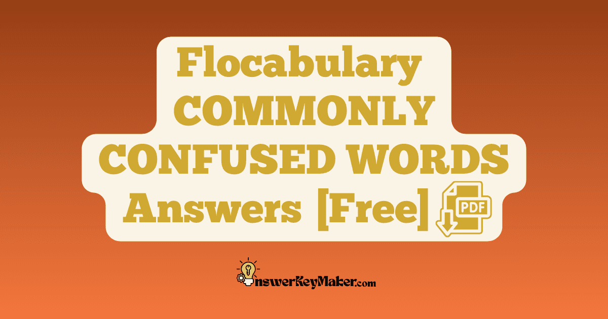 Flocabulary COMMONLY CONFUSED WORDS Quiz Read & Respond Answer Key PDF