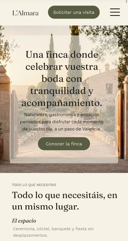 Pantalla de inicio de Finca L Almara en movil