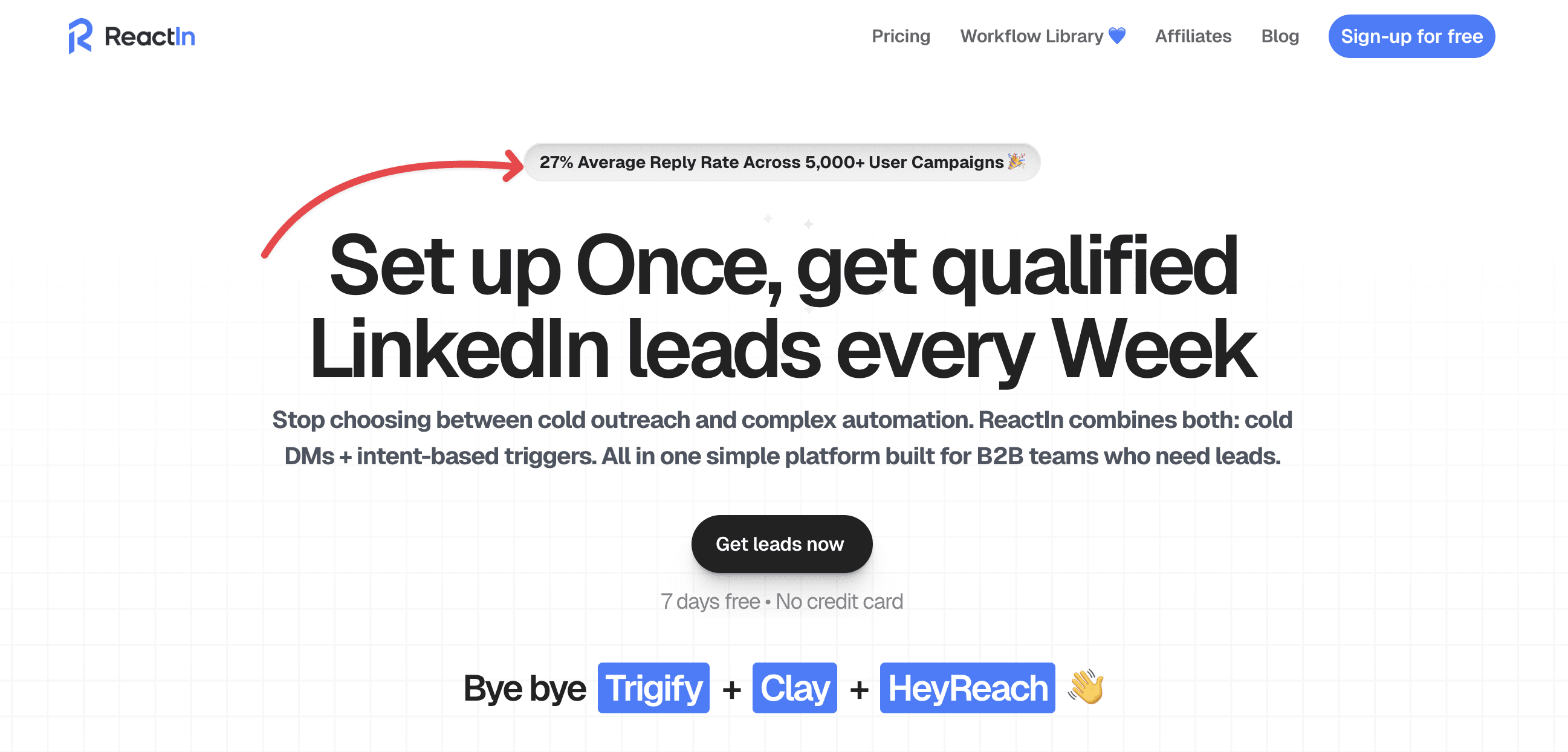 Reactin users average reply rate