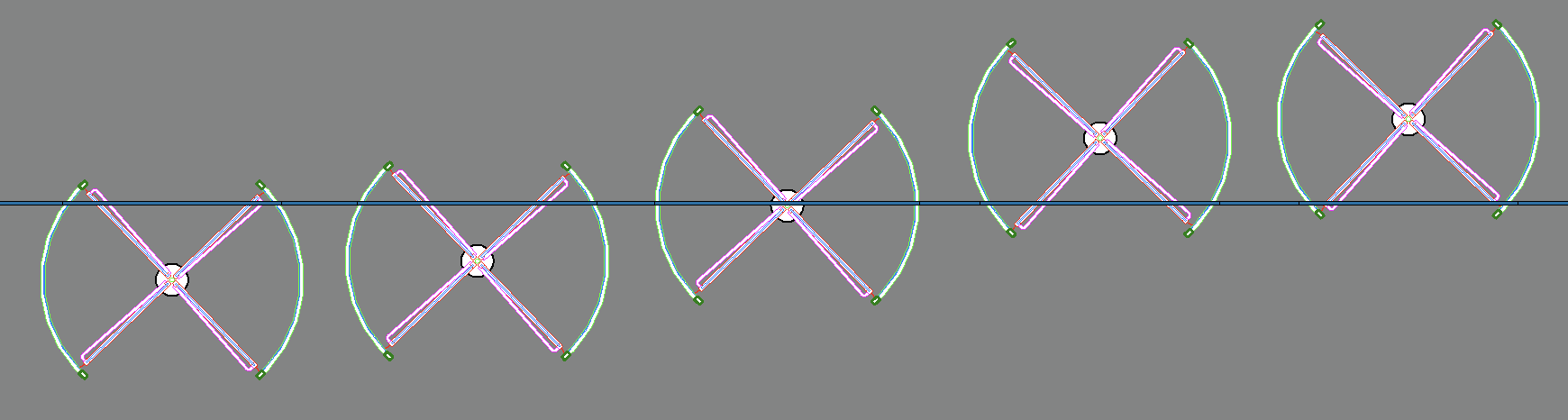 Plan view showing door offset driven by the reporting curtain panel width.