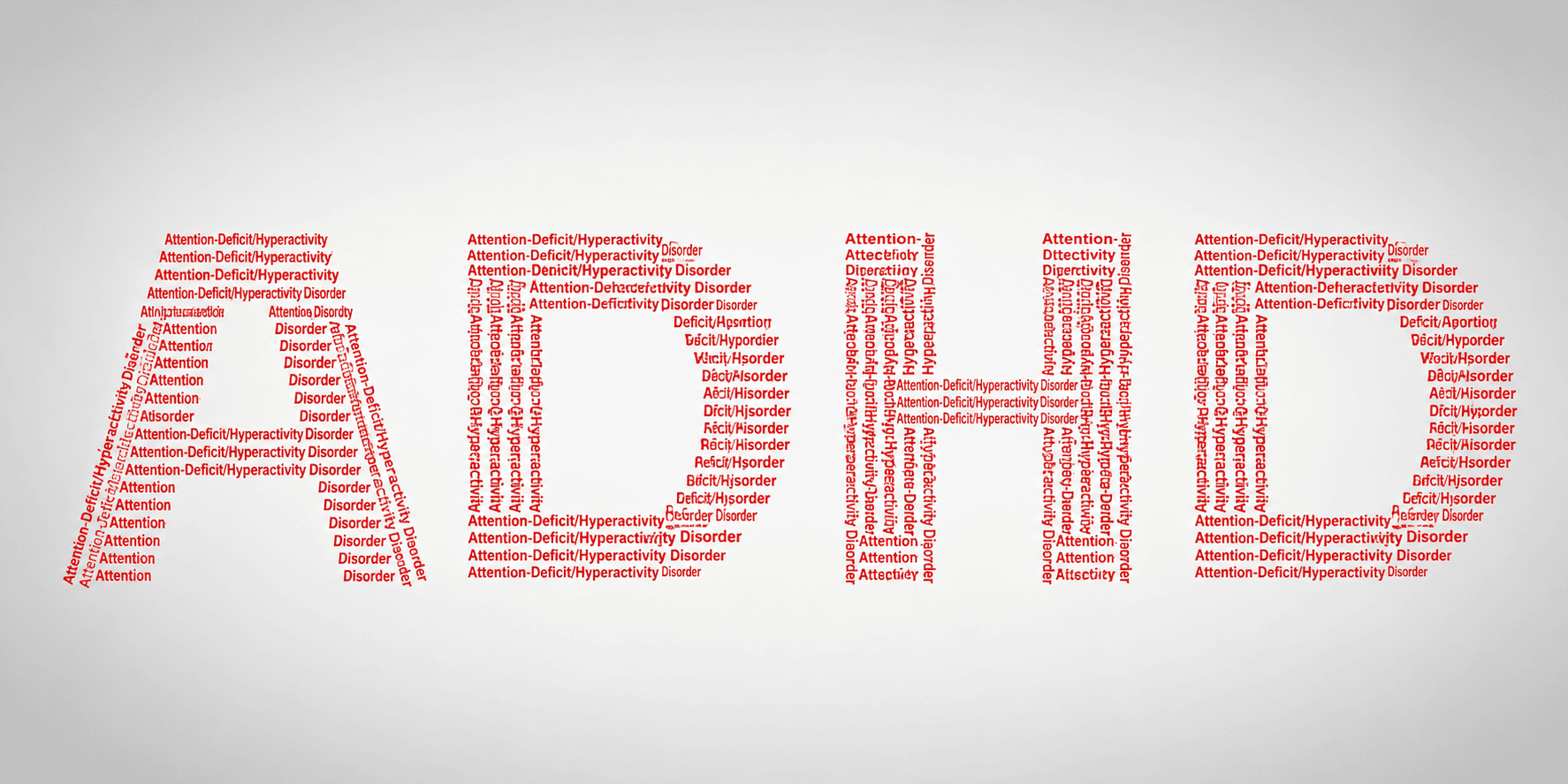 "ADHD" letters made up of the words the letters stand for