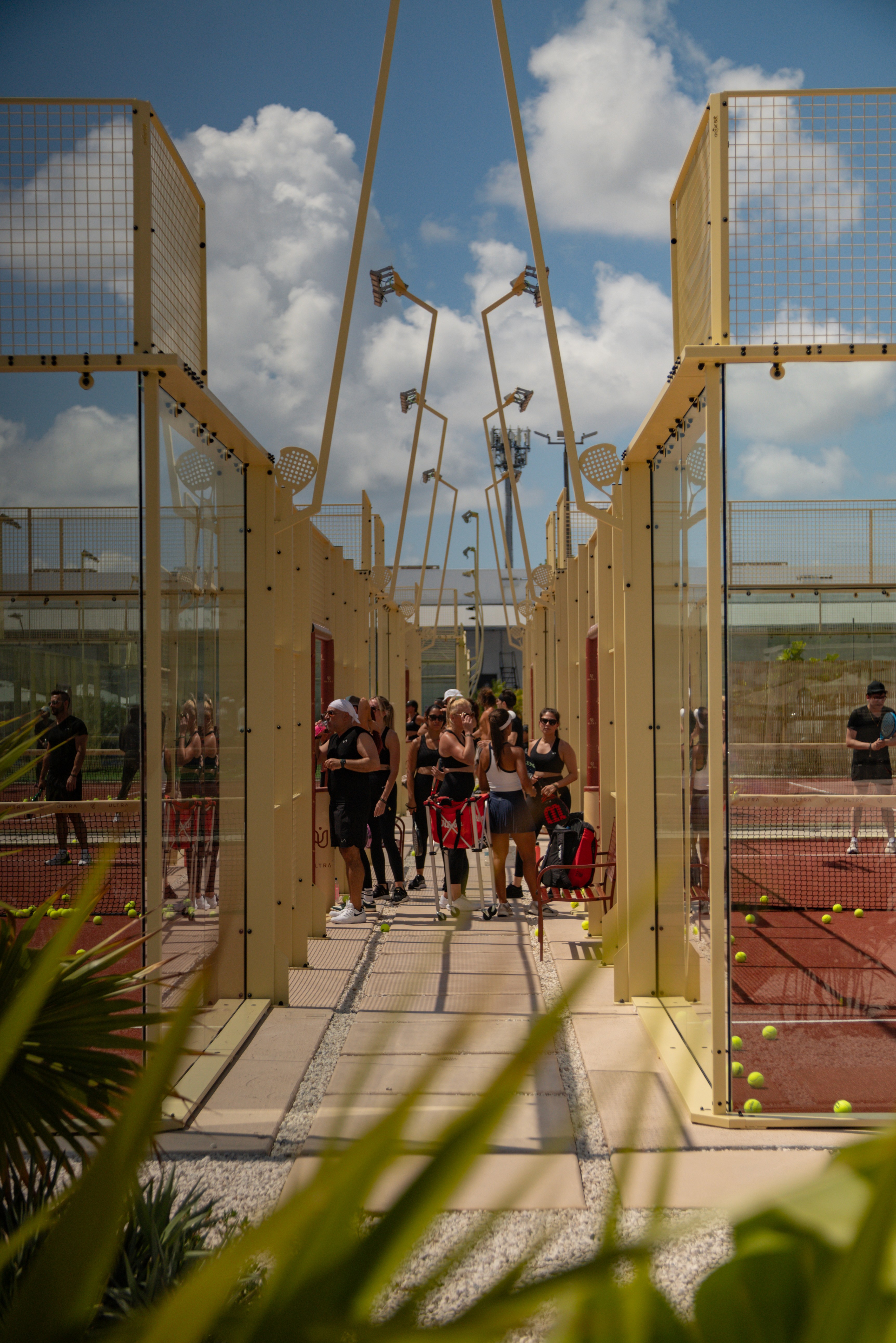 Action shot of padel player