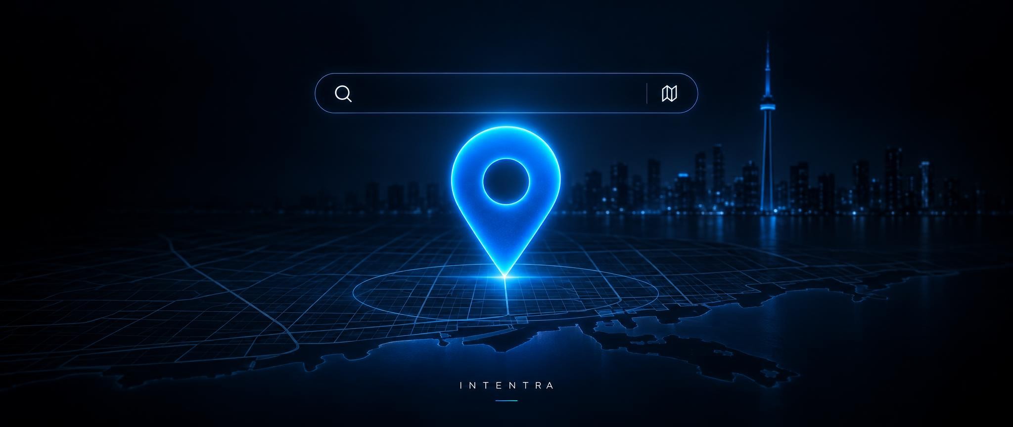 Minimal Google Business Profile-inspired local search visual representing a Toronto business optimized for Google Search and Maps.