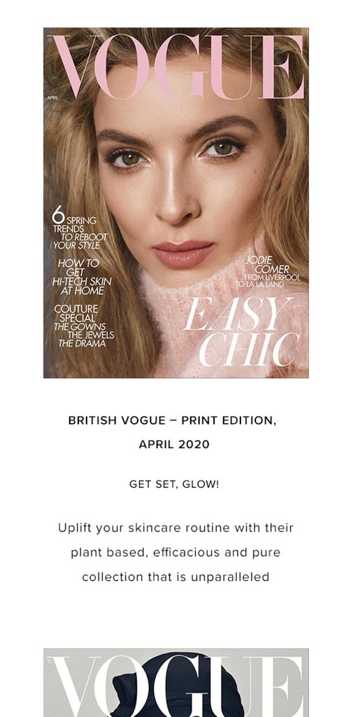 Soma Ayurvedic skincare feature in British Magazine April 2020 print edition