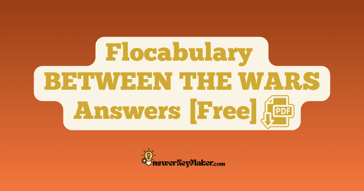 Flocabulary BETWEEN THE WARS Quiz Read & Respond Answer Key PDF