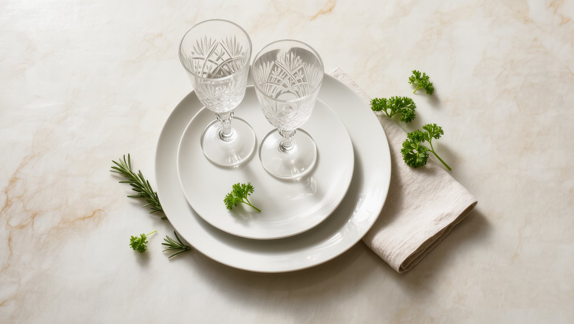 two glasses on plate
