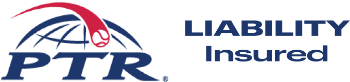 PTR liability insured professional tennis coach badge