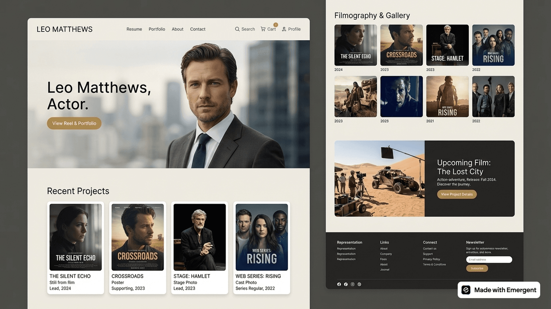 actor website made with emergent