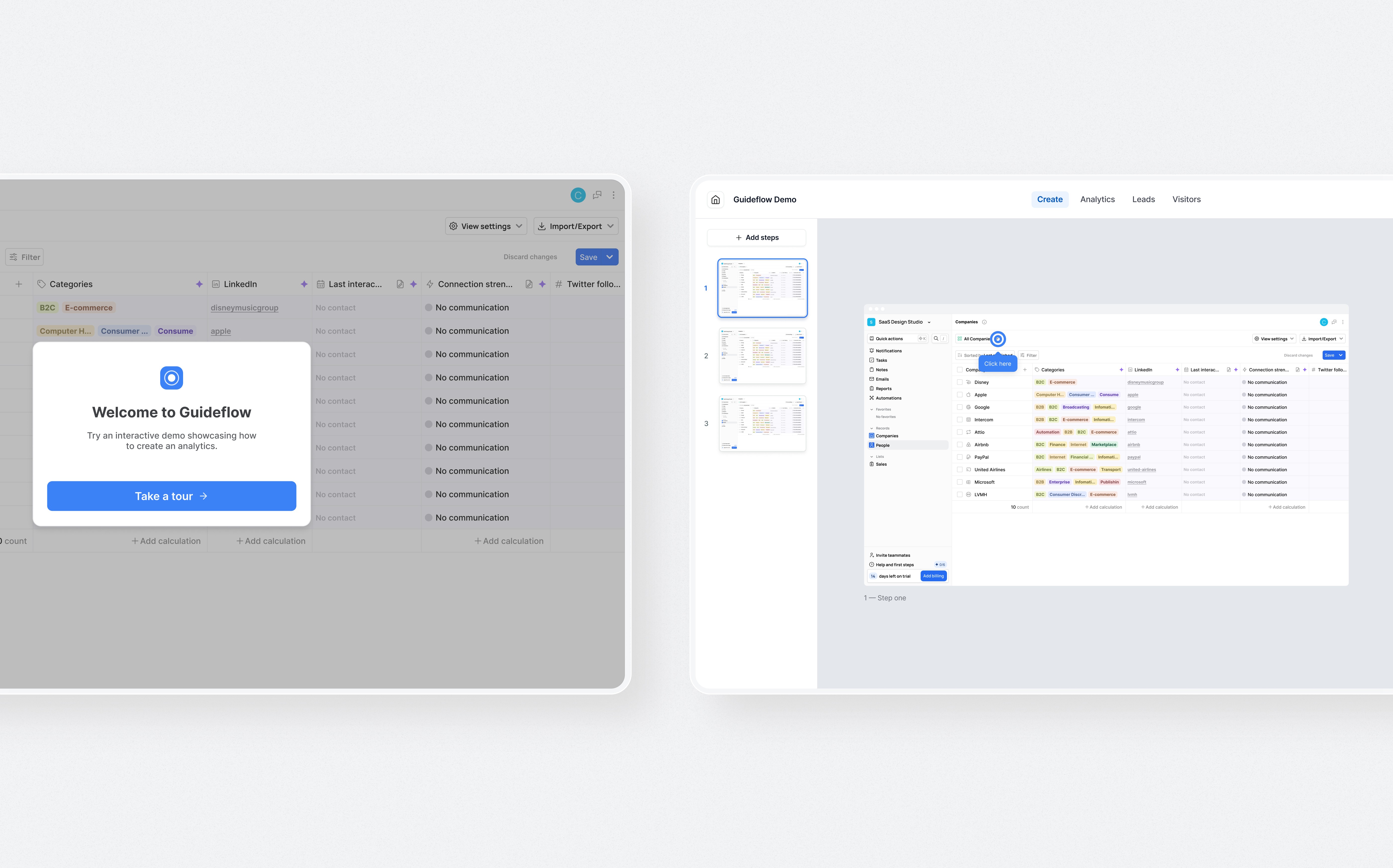 Guideflow App Dashboard