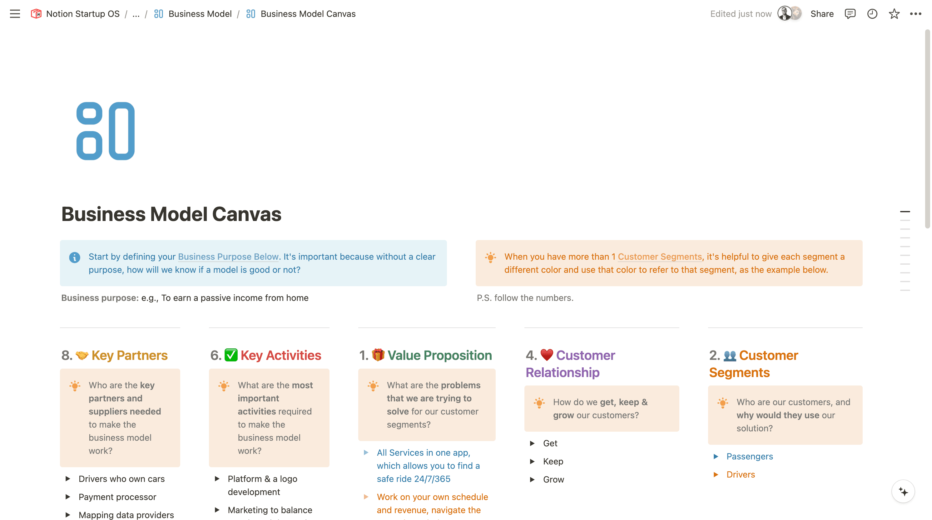 Business Model Canvas - Startup OS