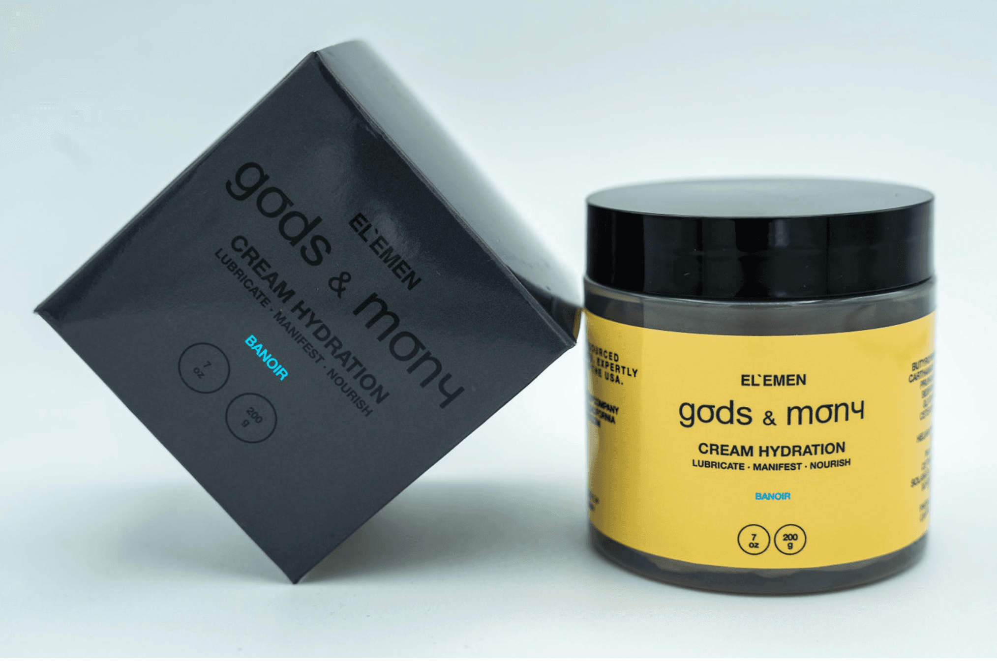 Luxury men's moisturizer EL'EMEN Creme Hydration packaging detail