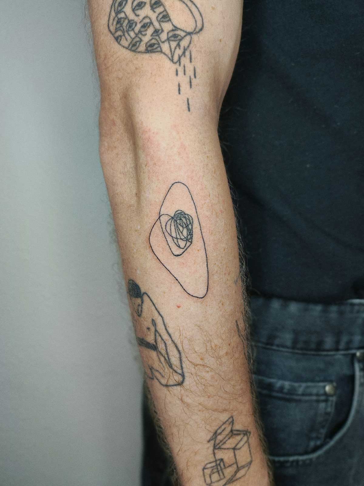 abstract heart tattoo