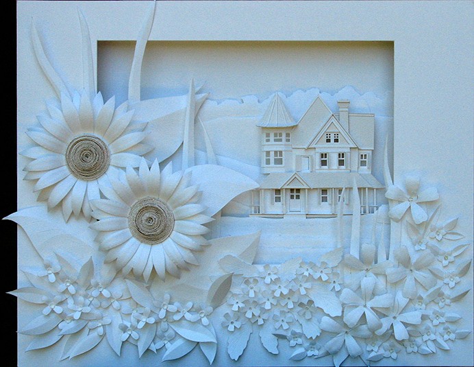 vladimir-shpitalnik-paper-sculpture-sunflower-new-haven