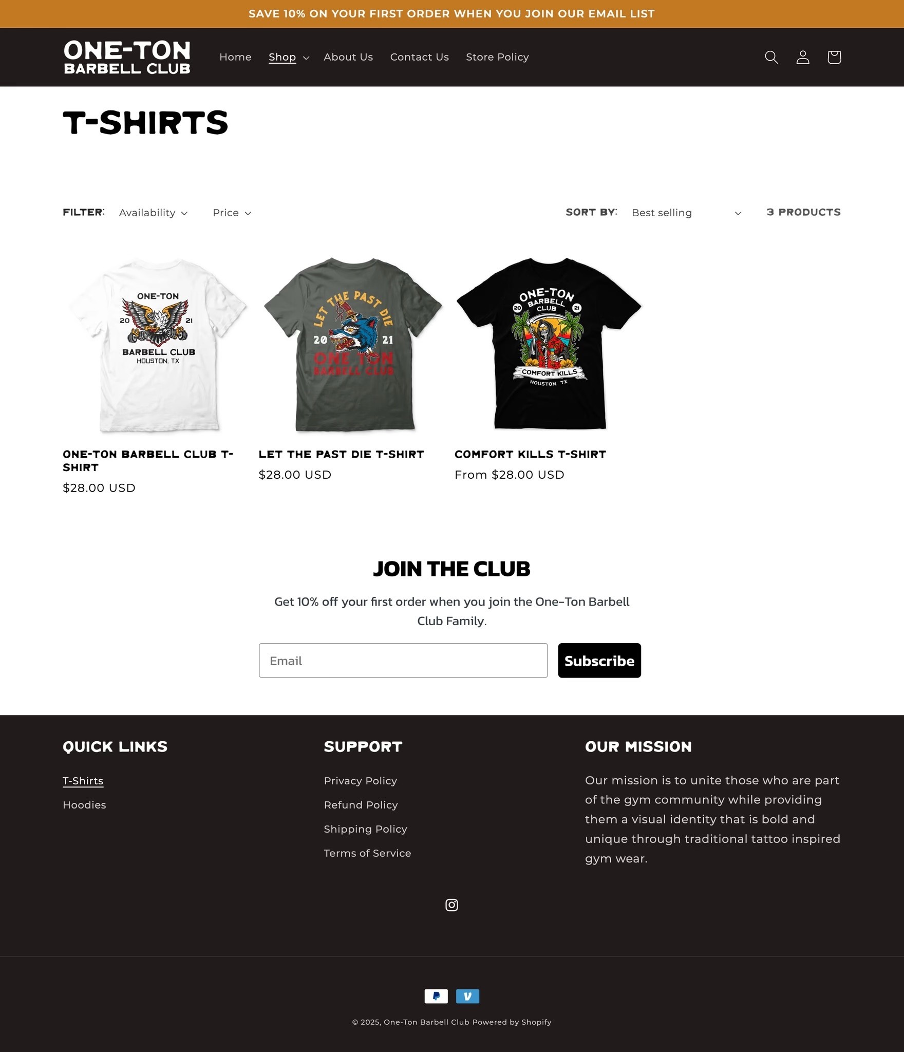 One-Ton Barbell Club collection page