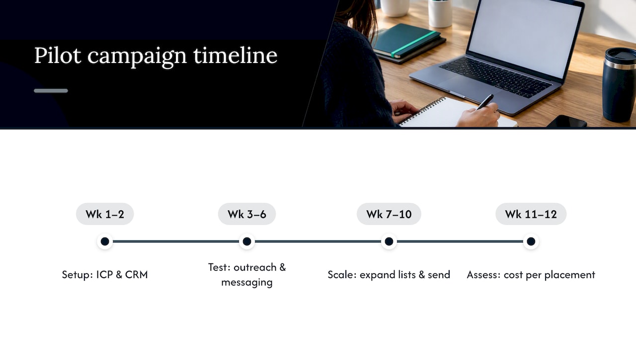 Four phases of a 90-day staffing pilot