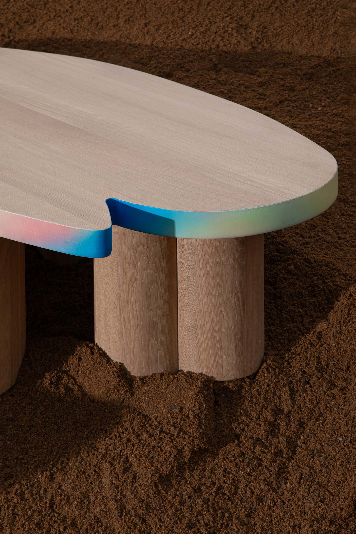 Cloudy Impromptu Pastorale surface detail showing hand-applied gradient color transition by Jiri Krejcirik