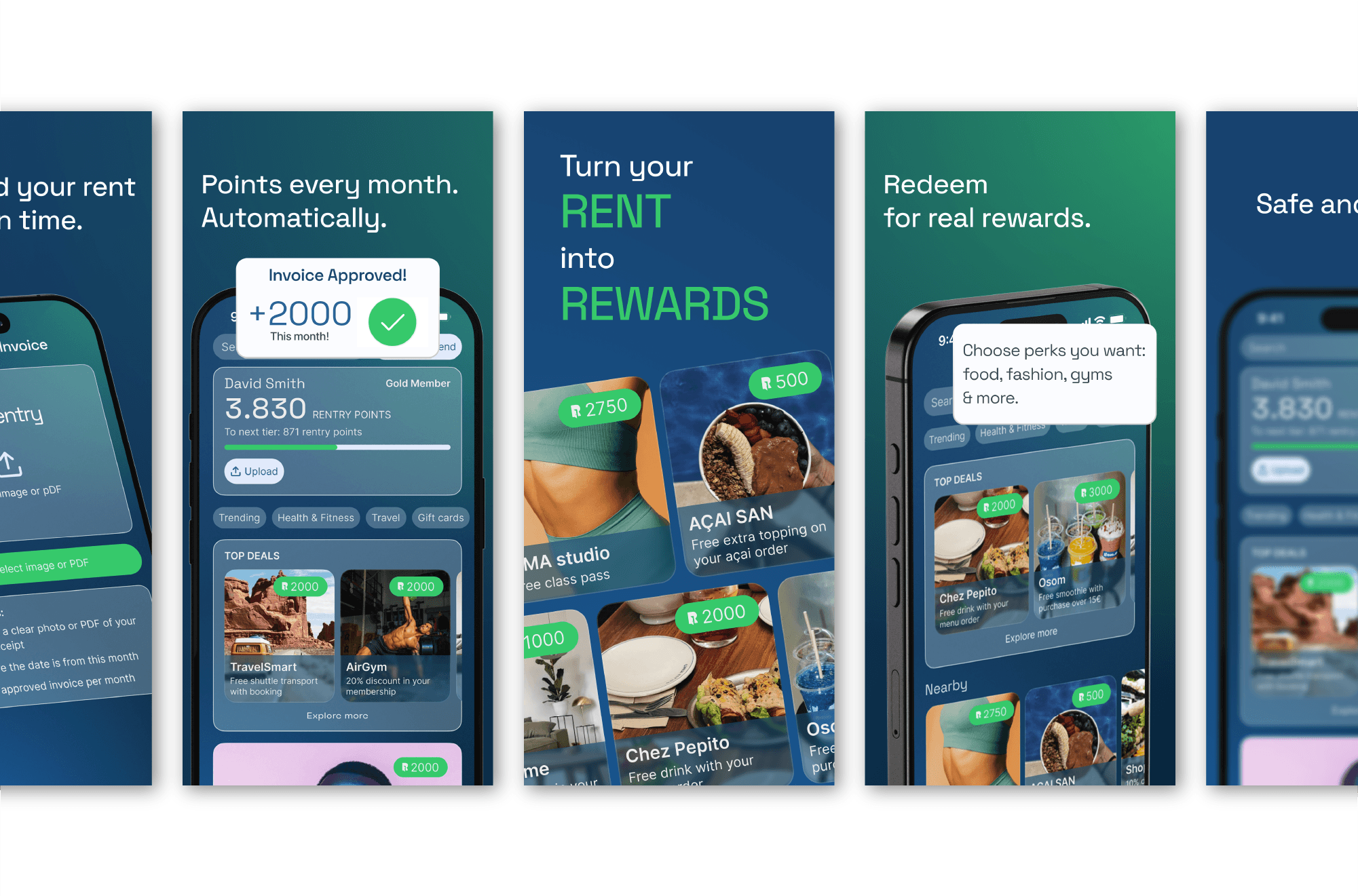 Apple store promotional images for the Rentry app