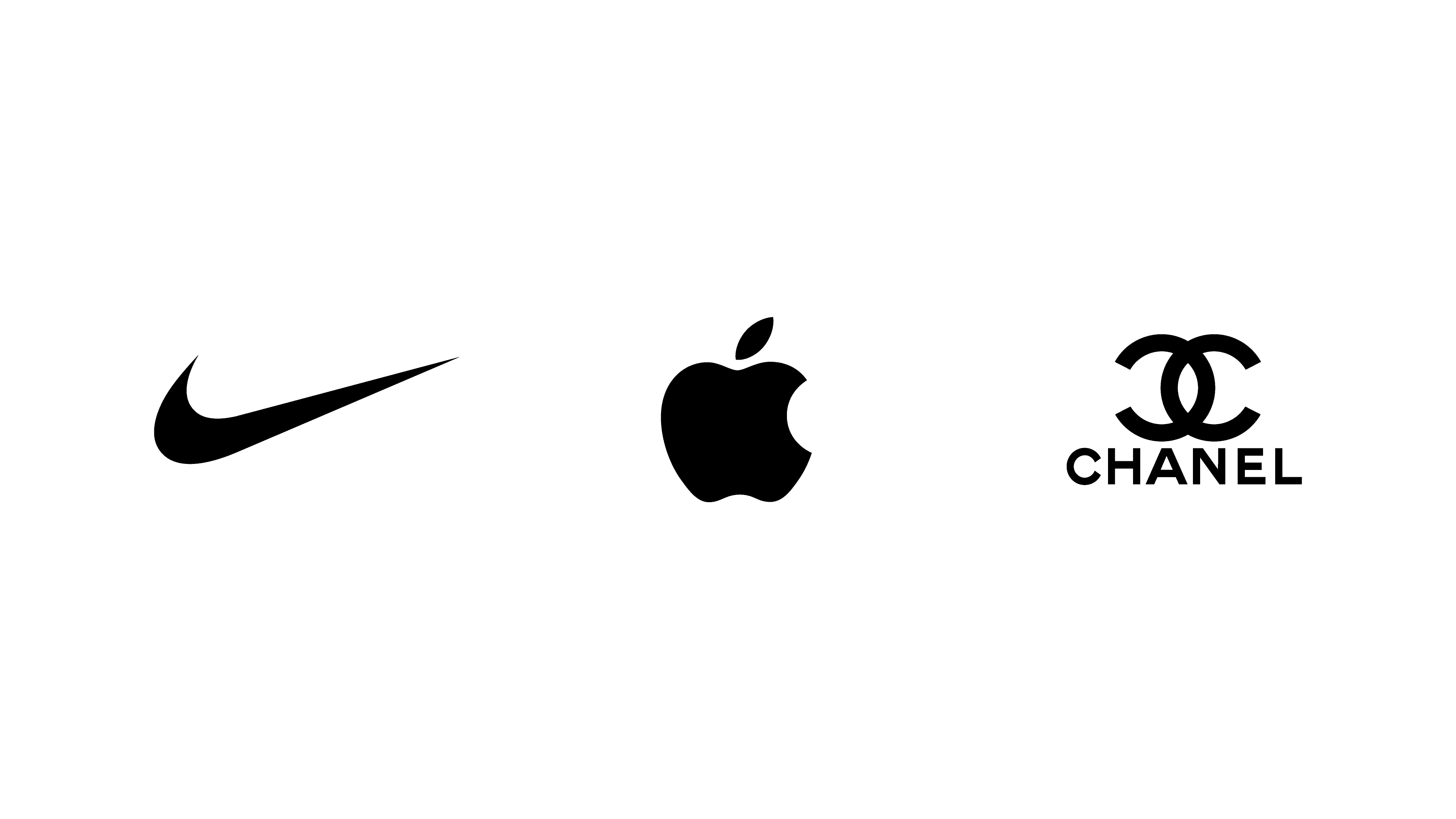 A selection of well-known black logos, showing how monochrome branding communicates luxury, authority, and timelessness across different industries.